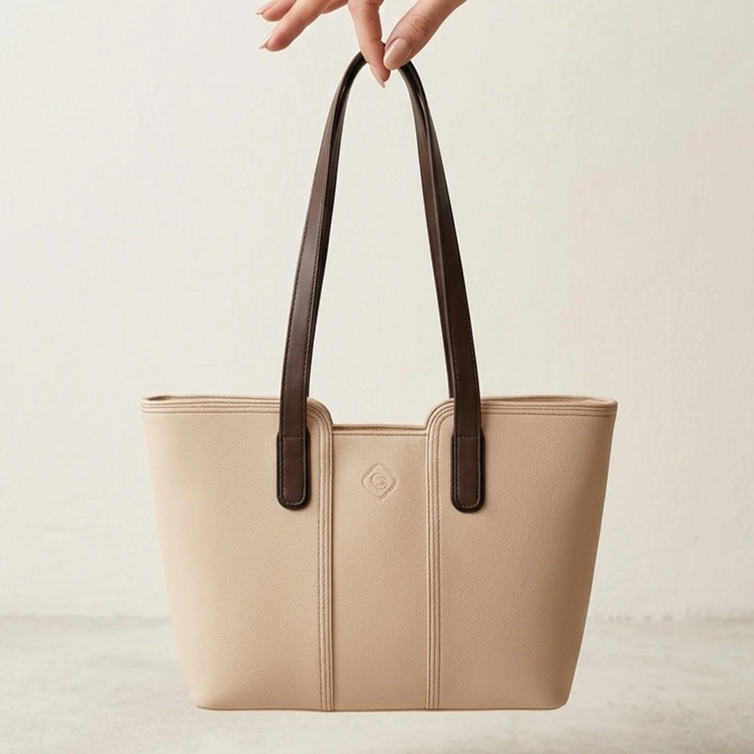 Cartera Corazón Beige/Chocolate
